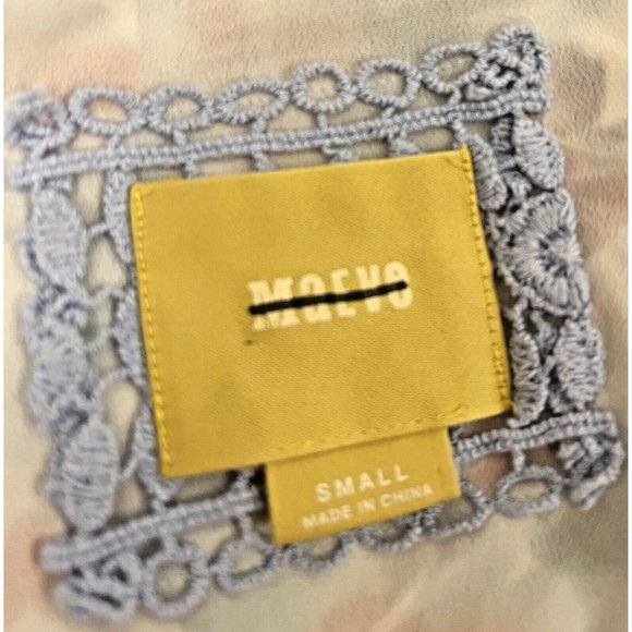 RETRO BOHO MAEVE ANTHROPOLOGIE WATERCOLOR POLKADOT FLUTTER SLEEVE DRESS SIZE S - Picture 4 of 7